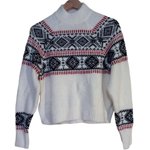 Abercrombie & Fitch fair isle mock neck sweater - Picture 1 of 8